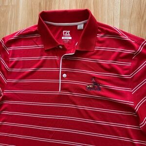 St Louis Cardinals MLB Baseball Performance Polo Collared Golf Shirt- Mens Large